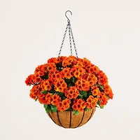 24in. UV Resistant Artificial Chrysanthemum Hanging Basket (Indoor/Outdoor