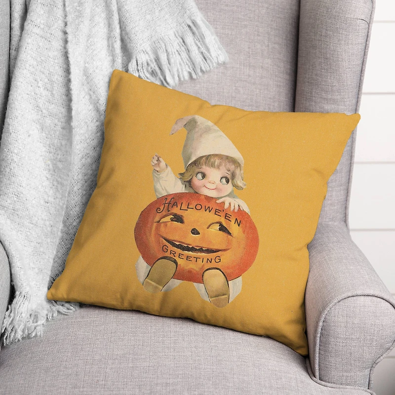 Halloween Pumpkin Child Throw Pillow