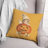 Halloween Pumpkin Child Throw Pillow