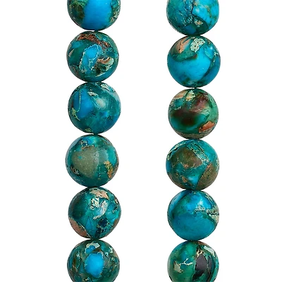 Dyed Turquoise Imperial Jasper Round Beads, 8mm by Bead Landing™