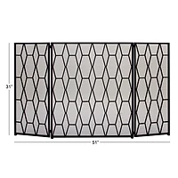 Black Metal Contemporary Fireplace Screen, 31" x 51" x 1"