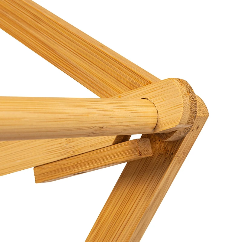 Household Essentials 60" Oversized Folding Bamboo Clothes Drying Rack with Flat Shelf