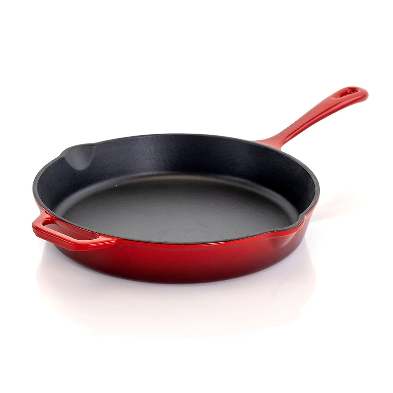 MegaChef 12" Round Enamel Cast Iron Skillet