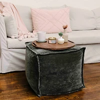 Hello Honey® 18" Modern Boho Cotton Velvet Pouf