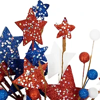 24" Stars & Stripes Glittered Patriotic Artificial Twig Wreath