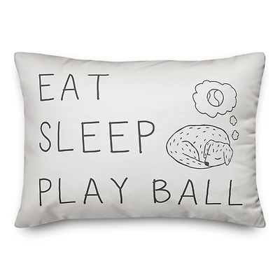 Eat Sleep Play Ball Throw Pillow