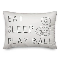 Eat Sleep Play Ball Throw Pillow