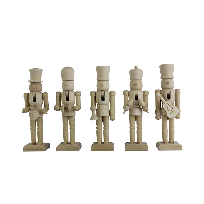 6" Musical 5 Piece DIY Pinewood Nutcracker Set by Make Market®