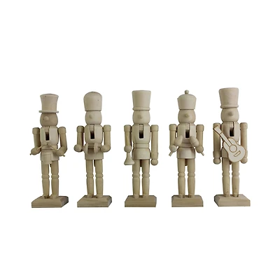 6" Musical 5 Piece DIY Pinewood Nutcracker Set by Make Market®