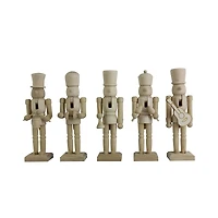 6" Musical 5 Piece DIY Pinewood Nutcracker Set by Make Market®