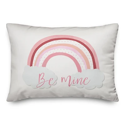 Be Mine Rainbow Polka Dots Throw Pillow