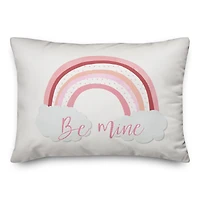 Be Mine Rainbow Polka Dots Throw Pillow