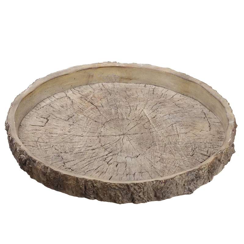 17.5" Round Wood Log Cement Plate