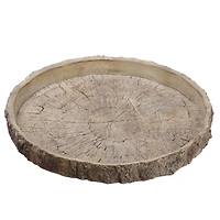 17.5" Round Wood Log Cement Plate 