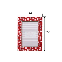 Flora Bunda 4" x 6" Red Floral Aluminum Picture Frame