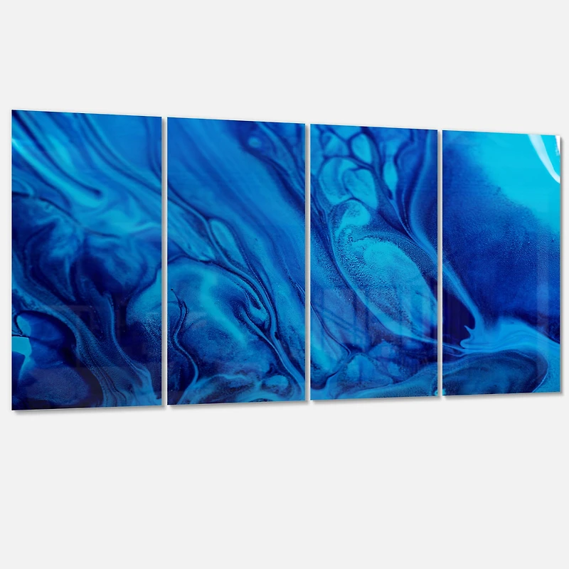 Designart - Dark Blue Abstract Acrylic Paint Mix