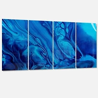 Designart - Dark Blue Abstract Acrylic Paint Mix