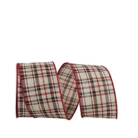 JAM Paper 2.5" x 10yd. Wired Athens Lauren Plaid Ribbon