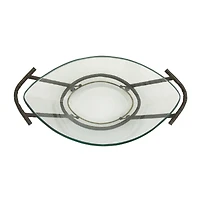 Copper Glass & Metal Modern Serving Bowl