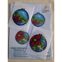 Crafting Spark Christmas Ornaments Plastic Canvas Counted Cross Stitch Kit