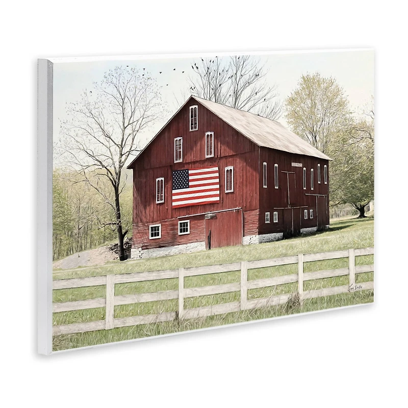 Stupell Industries Patriotic Barn Flag Wall Plaque Art