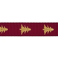 3/8" x 12ft. Gold Tree on Burgundy Ribbon by Celebrate It® Christmas