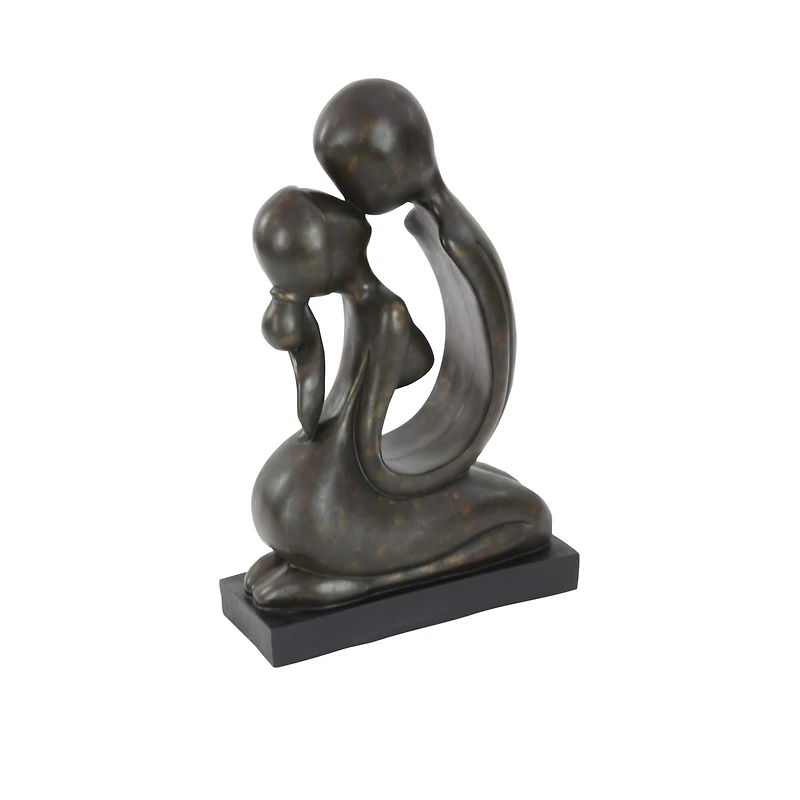 23" Brown Polystone Traditional Couple Sculpture