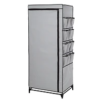 Honey Can Do 27" Gray Portable Wardrobe Closet with Cover & Side Pockets