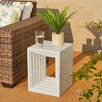 Glitzhome® 17" Faux Terrazzo Square Garden Stool