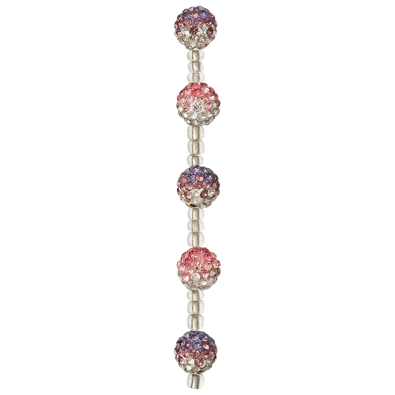Lavender & Pink Rhinestone Round Ball Beads, 10mm by Bead Landing™