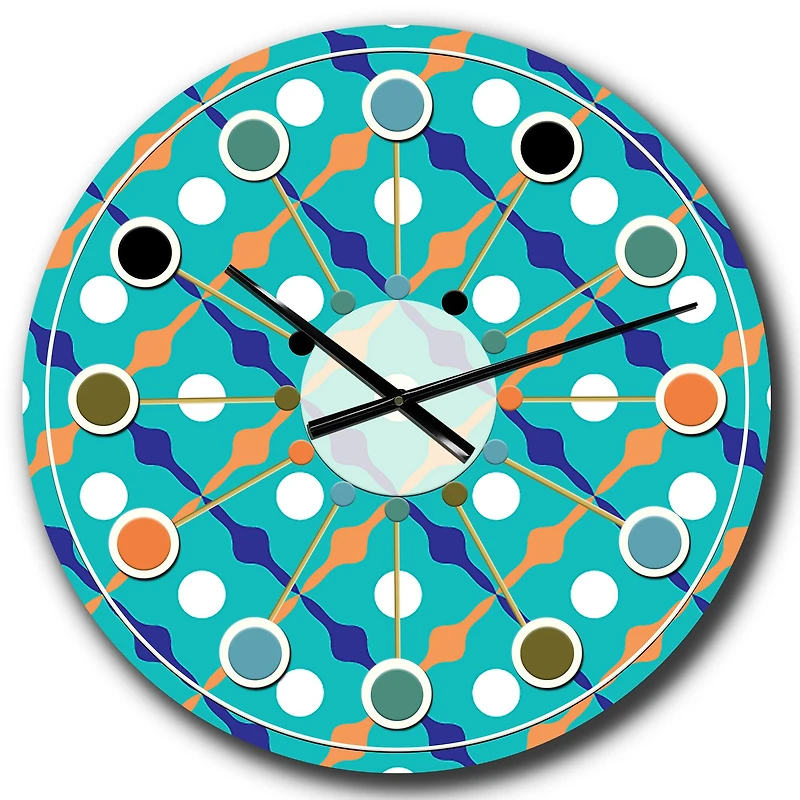 Designart 'Retro Pattern Abstract Design Xv Mid-Century Modern Wall Clock
