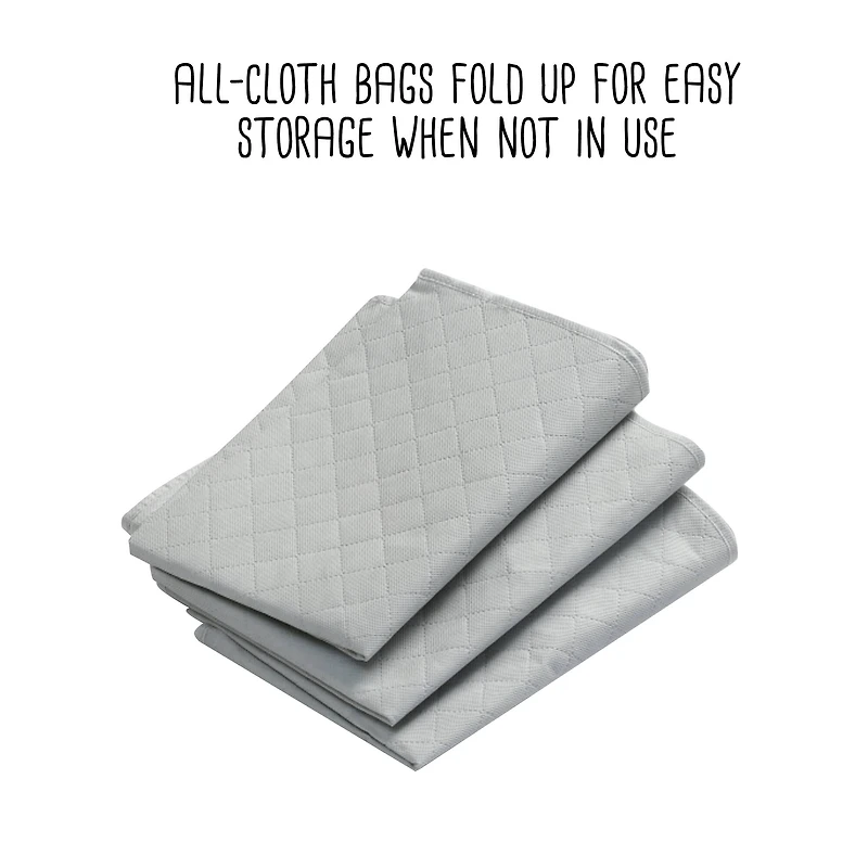 Honey Can Do Gray Clothes Storage Bags with Handles and Clear-View Windows, 3ct.