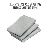 Honey Can Do Gray Clothes Storage Bags with Handles and Clear-View Windows, 3ct.