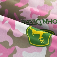 Springs Creative John Deere Logo on Pink Camo Fleece
