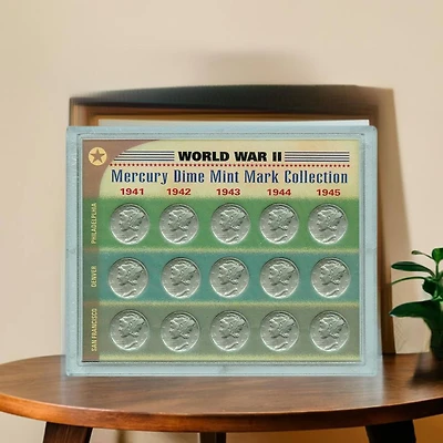 World War II Silver Mercury Dime Mint Mark Collection