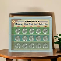 World War II Silver Mercury Dime Mint Mark Collection