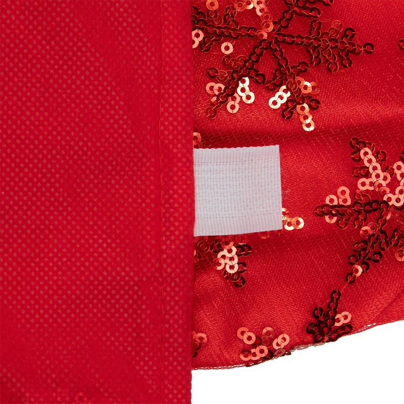 20" Red Sequin Snowflake Mini Tree Skirt