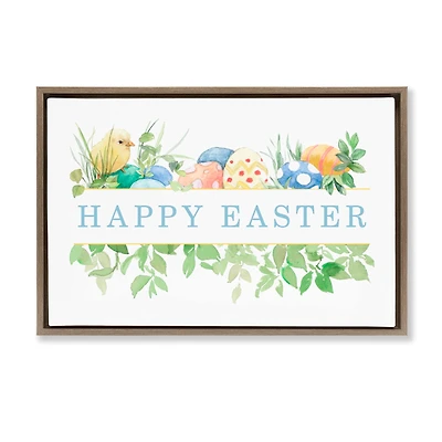 Stupell Industries Floral Happy Easter Floater Framed Art
