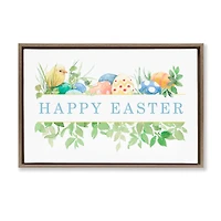 Stupell Industries Floral Happy Easter Floater Framed Art