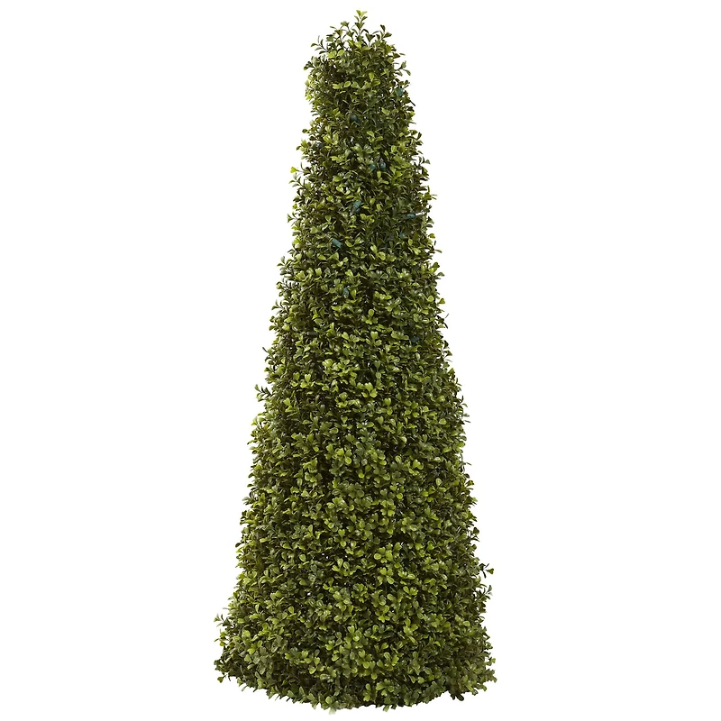 3t. Pre-Lit Boxwood Cone Artificial Christmas Tree, Clear Lights