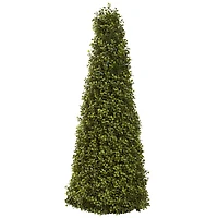 3t. Pre-Lit Boxwood Cone Artificial Christmas Tree, Clear Lights