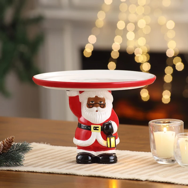 10" Nostalgic Santa Cake Plate