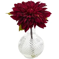 8" Dahlia with Decorative Vase Set