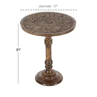 Brown Mango Wood Traditional Accent Table