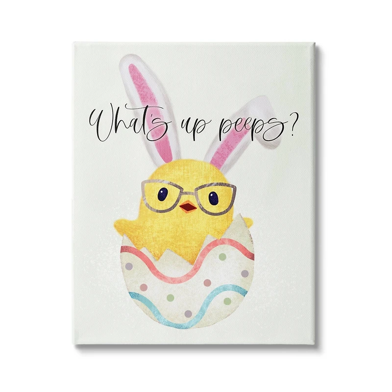 Stupell Industries What's Up Peeps Funny Easter Phrase Hatched Chick Canvas Wall Art