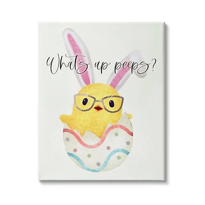 Stupell Industries What's Up Peeps Funny Easter Phrase Hatched Chick Canvas Wall Art