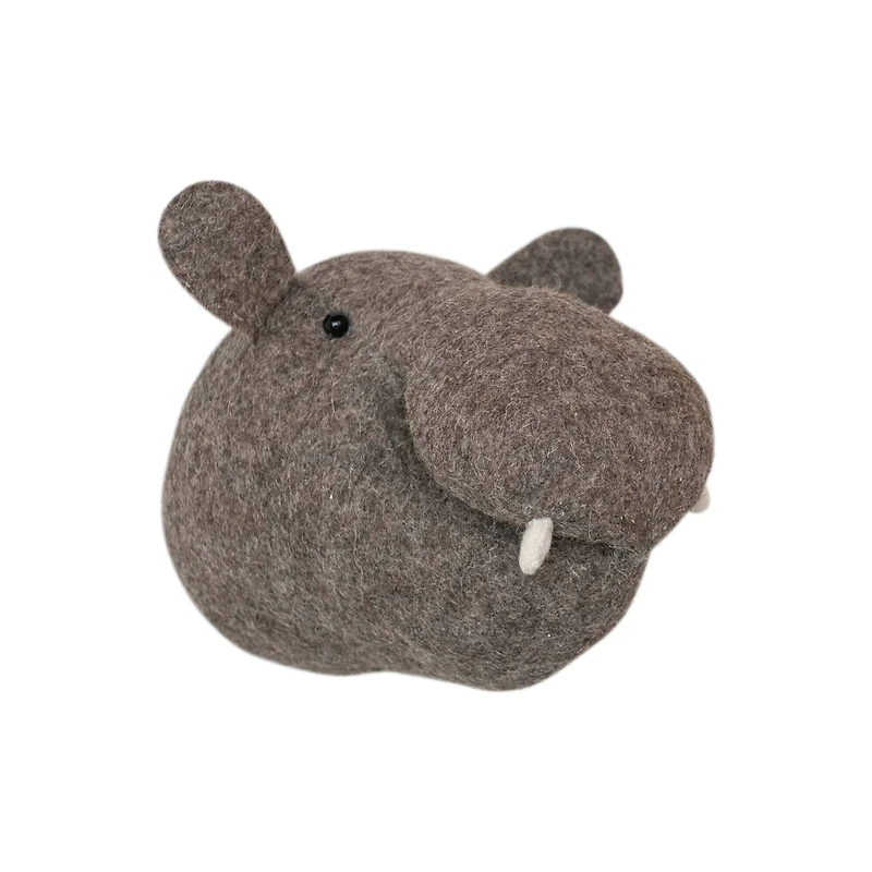 Hello Honey® 8" Gray Wool Felt Hippo Head Wall Hanging