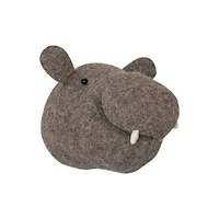 Hello Honey® 8" Gray Wool Felt Hippo Head Wall Hanging