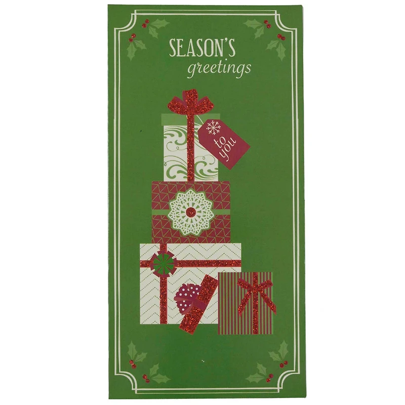 JAM Paper Season's Greetings Gifts Christmas Cards & Envelopes Set
