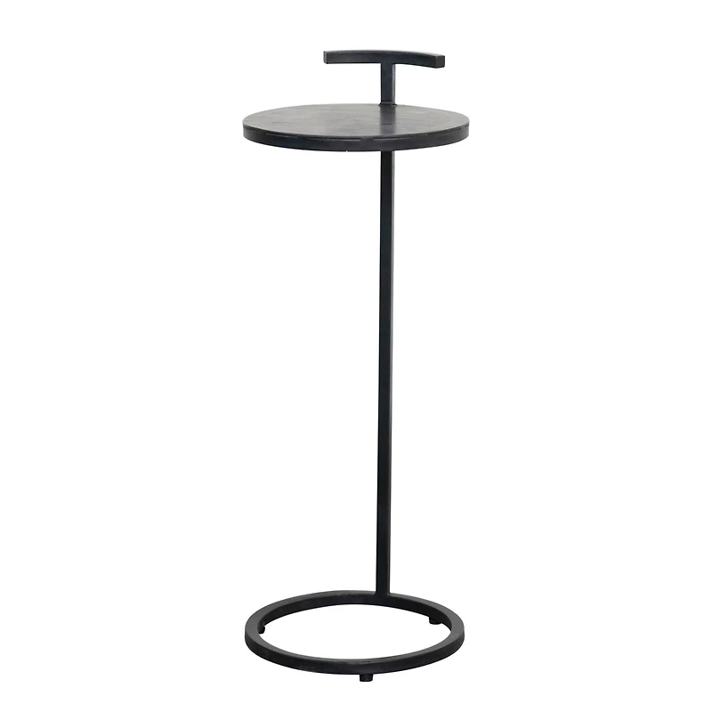Hello Honey® 2ft. Round Matte Black Metal Table with Handle